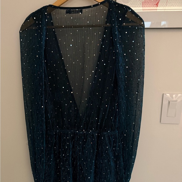 Nasty Gal Teal and Silver Glitter Dress - Picture 2 of 3